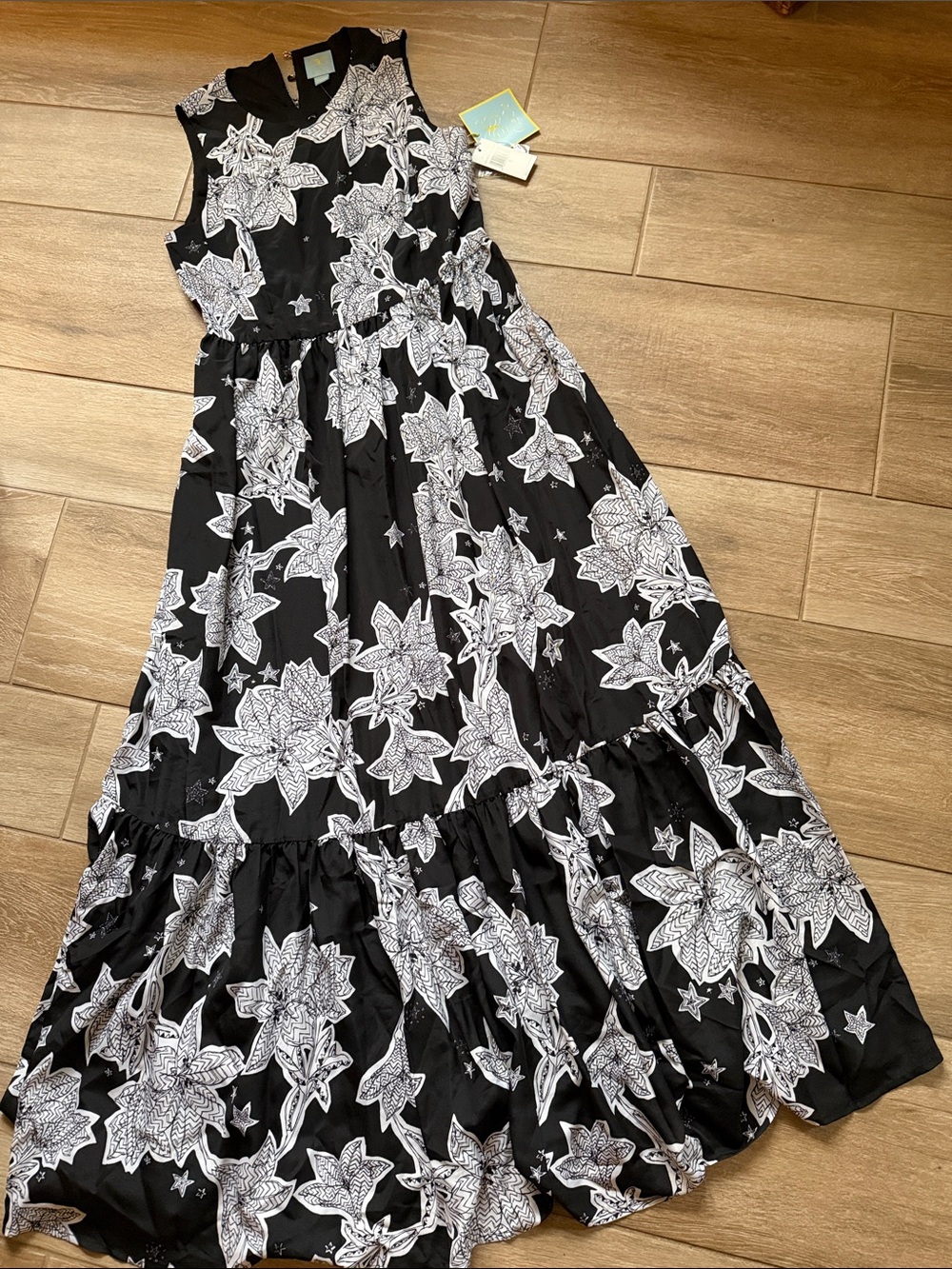 Cece April Maxi Black and White Dress